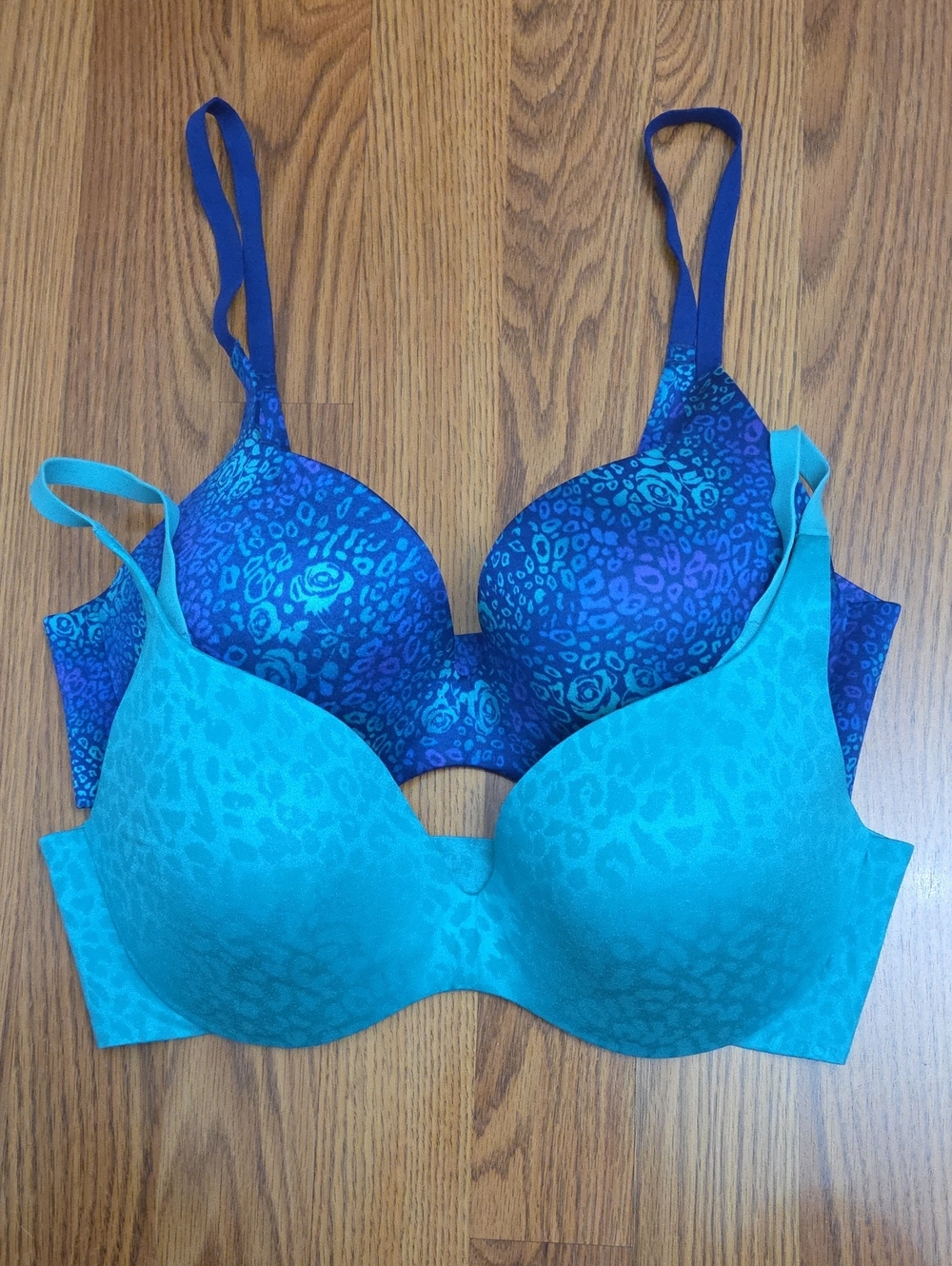 2 Victoria's Secret Leopard Animal Print Lined Demi Push-Up Bra Bundle/ 36D